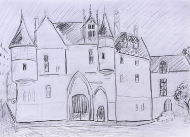 Dessin intitulée "Hôtel de Sens" par Jean Mirre, Œuvre d'art originale, Crayon