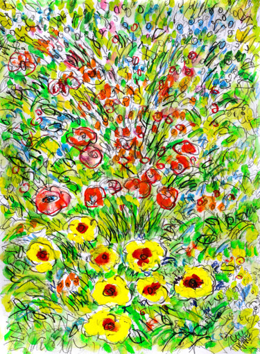 Peinture intitulée "L'audace du jardin" par Jean Mirre, Œuvre d'art originale, Huile