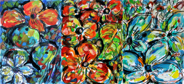 Peinture intitulée "Jardin d'automne" par Jean Mirre, Œuvre d'art originale, Huile