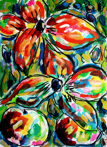 Pintura intitulada "Floral Joy" por Jean Mirre, Obras de arte originais, Óleo