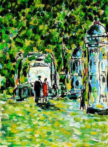 Painting titled "Métro Blanche, la n…" by Jean Mirre, Original Artwork, Oil