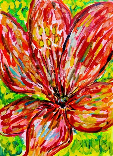 "Féminité florale" başlıklı Tablo Jean Mirre tarafından, Orijinal sanat, Petrol