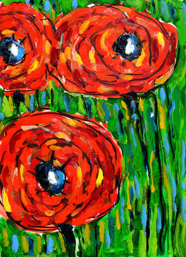 Peinture intitulée "Pommes d'amour" par Jean Mirre, Œuvre d'art originale, Huile