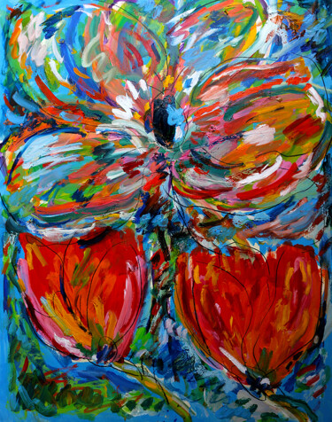 绘画 标题为“Concert floral” 由Jean Mirre, 原创艺术品, 油