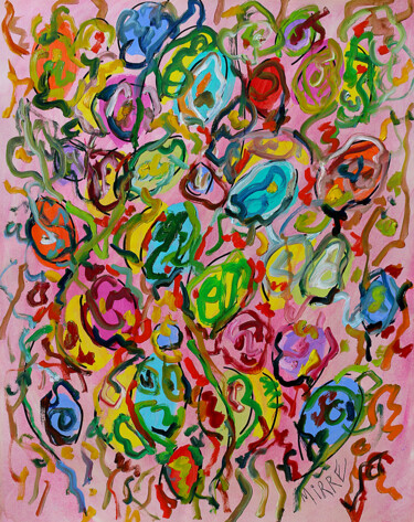 Peinture intitulée "La joie des fleurs" par Jean Mirre, Œuvre d'art originale, Huile