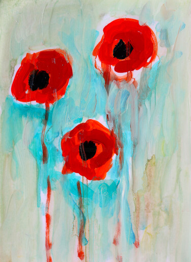Peinture intitulée "Fleurs et silence" par Jean Mirre, Œuvre d'art originale, Huile