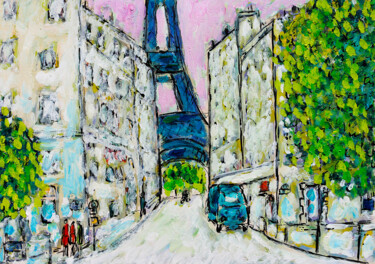 Peinture intitulée "Rue de l'Université" par Jean Mirre, Œuvre d'art originale, Huile