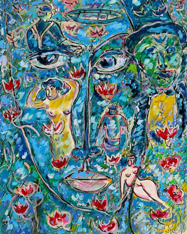 Peinture intitulée "Mandrake le magicien" par Jean Mirre, Œuvre d'art originale, Huile