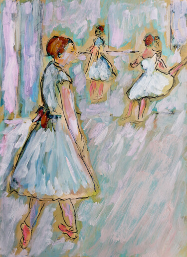 Painting titled "Le foyer de la dans…" by Jean Mirre, Original Artwork, Oil