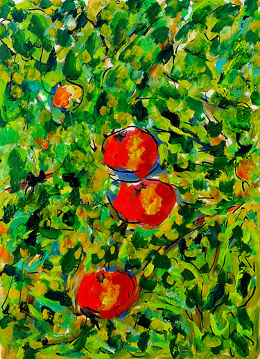 Painting titled "Pommes d'api" by Jean Mirre, Original Artwork, Oil
