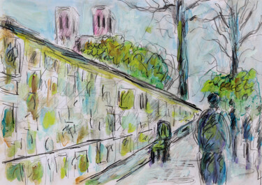Картина под названием "Paris éternel" - Jean Mirre, Подлинное произведение искусства, Масло