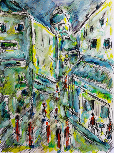 Pintura intitulada "Paris brume" por Jean Mirre, Obras de arte originais, Óleo