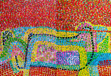 Pintura titulada "Pompéi + Chania" por Jean Mirre, Obra de arte original, Oleo Montado en Bastidor de camilla de madera