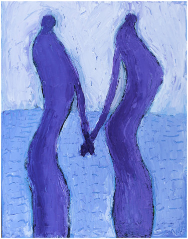 Painting titled "COUPLE vendu" by Jean Mirre, Original Artwork, Oil