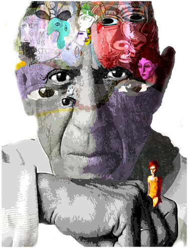 Digital Arts titled "PICASSO" by Jean Mirre, Original Artwork, Collages