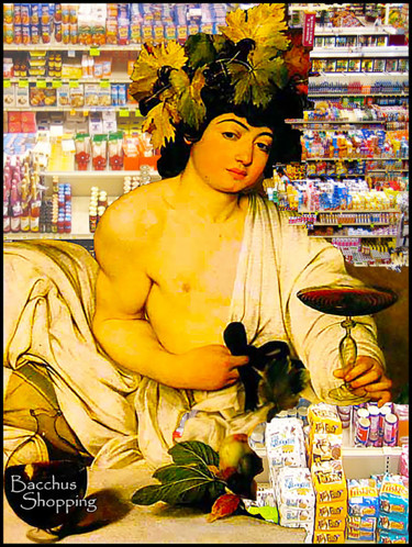 Digitale Kunst getiteld "BACCHUS SHOPPING" door Jean Mirre, Origineel Kunstwerk