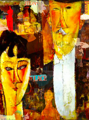 Digitale Kunst getiteld "MODIGLIANI'S BRIDE" door Jean Mirre, Origineel Kunstwerk