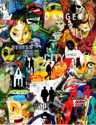 Digital Arts titled "DANGER FAMOUS CITY" by Jean Mirre, Original Artwork