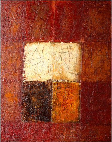 Peinture intitulée "BOUCLIER" par Jean Mirre, Œuvre d'art originale, Huile Monté sur Autre panneau rigide