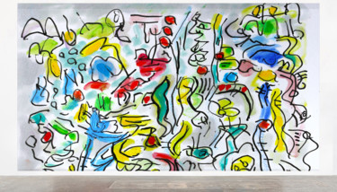 Painting titled "Large Daydream on w…" by Jean Mirre, Original Artwork