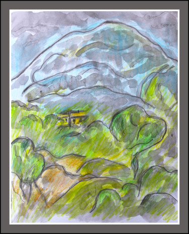 Dibujo titulada ""Hommage à Cézanne"" por Jean Mirre, Obra de arte original, Lápiz