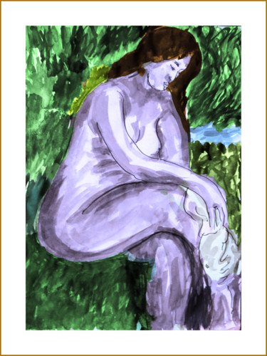 Pintura titulada "ETUDE DE NU  ( Aprè…" por Jean Mirre, Obra de arte original, Tinta