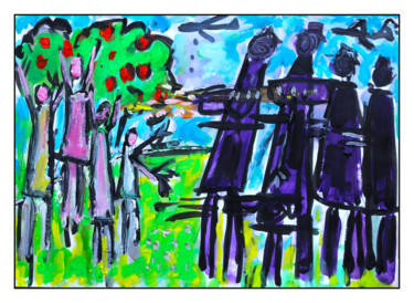 Schilderij getiteld "SOLDIERS" door Jean Mirre, Origineel Kunstwerk, Olie