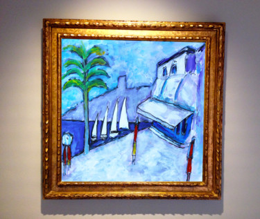 Peinture intitulée ""Cannes en hiver" d…" par Jean Mirre, Œuvre d'art originale