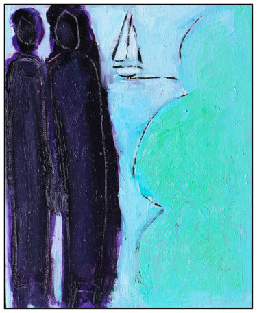 Картина под названием "BY THE SEA" - Jean Mirre, Подлинное произведение искусства, Масло