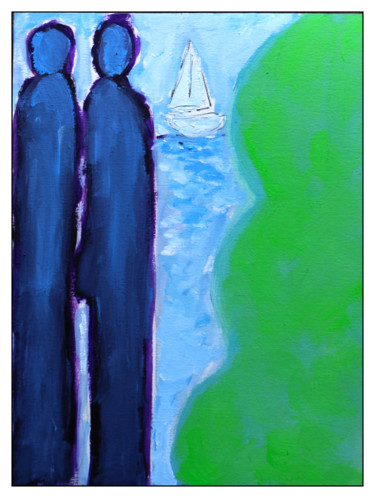 LA MER Peinture intitulée "LA MER" par Jean Mirre, Œuvre d'art originale, Huile