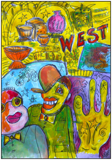 Pintura intitulada "WEST1" por Jean Mirre, Obras de arte originais, Óleo