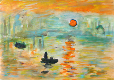 Painting titled ""Monet:Impression s…" by Jean Mirre, Original Artwork, Oil