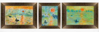 "Monet, 3 versions (…" başlıklı Tablo Jean Mirre tarafından, Orijinal sanat, Petrol