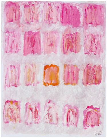 Картина под названием "VARIATIONS ROSE/BLA…" - Jean Mirre, Подлинное произведение искусства, Масло