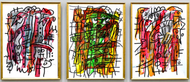 Painting titled "TRIPTYQUE ROMEO" by Jean Mirre, Original Artwork, Acrylic