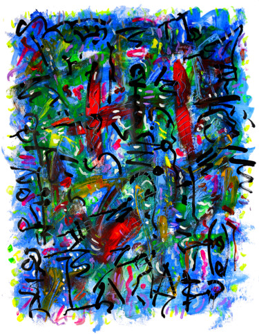 Malerei mit dem Titel "UNKNOWN" von Jean Mirre, Original-Kunstwerk, Acryl