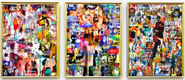 Digitale Kunst getiteld "TRIPTYQUE COLLAGES" door Jean Mirre, Origineel Kunstwerk, Digitale collage