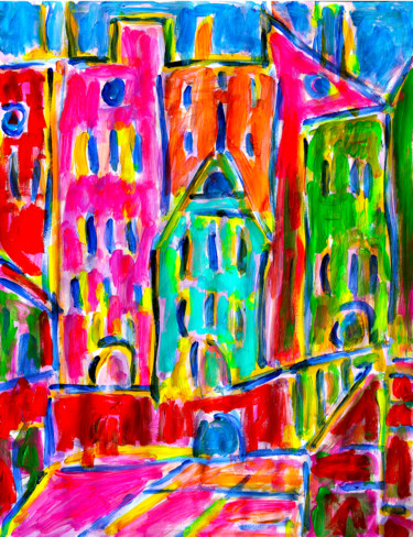 Peinture intitulée "DUBLIN ON MY MIND" par Jean Mirre, Œuvre d'art originale, Acrylique