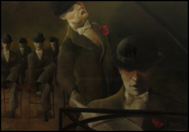 제목이 "La partition"인 미술작품 Jeanne Dequesne (TONY GRAM)로, 원작, 기름