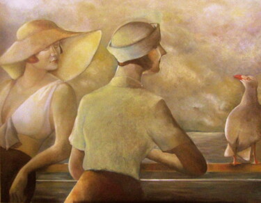 Peinture intitulée "LA MOUETTE" par Jeanne Dequesne (TONY GRAM), Œuvre d'art originale, Huile