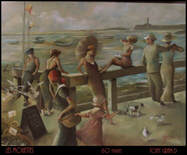 Peinture intitulée "LES MOUETTES" par Jeanne Dequesne (TONY GRAM), Œuvre d'art originale, Huile