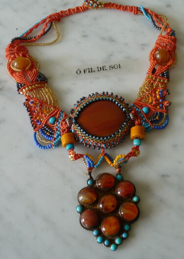 Artisanat intitulée "collier pendentif d…" par Jeanne Gabriel, Œuvre d'art originale, Colliers