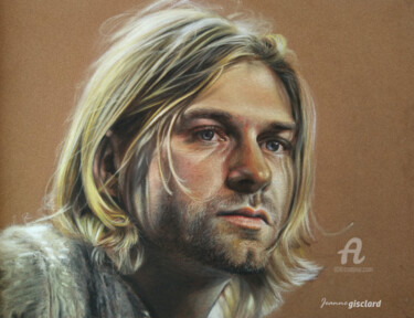 Pintura intitulada "Kurt Cobain" por Jeanne Gisclard, Obras de arte originais, Pastel
