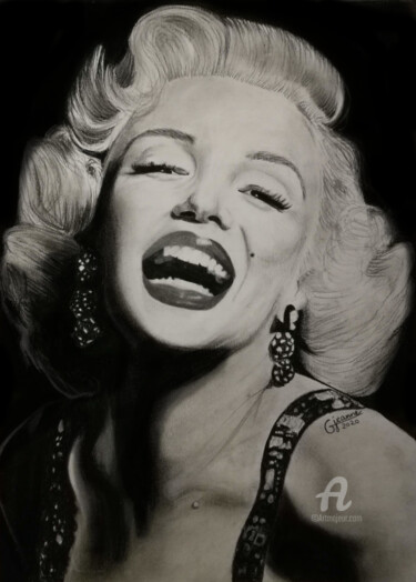 Painting titled "Marilyn Monroe" by Jeanne Gisclard, Original Artwork, Pastel