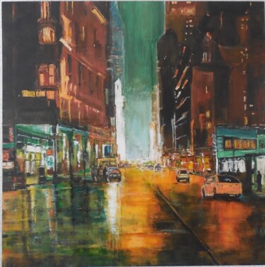 Painting titled "La grande Avenue" by Jeanne-Marie Delbarre, Original Artwork, Acrylic Mounted on Wood Stretcher frame