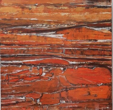 Peinture intitulée "Terre Rouge" par Jeanne-Marie Delbarre, Œuvre d'art originale, Acrylique Monté sur Châssis en bois
