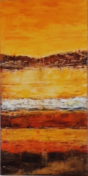 Painting titled "Littoral 1" by Jeanne-Marie Delbarre, Original Artwork, Acrylic Mounted on Wood Stretcher frame