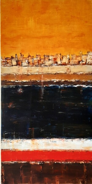 Painting titled "Littoral 3" by Jeanne-Marie Delbarre, Original Artwork, Acrylic Mounted on Wood Stretcher frame