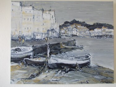 Pintura intitulada "Port Gris" por Jeanne-Marie Delbarre, Obras de arte originais, Óleo