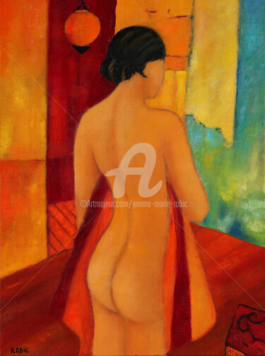 Painting titled "NUDITE" by Jeanne-Marie Robic, Original Artwork, Oil